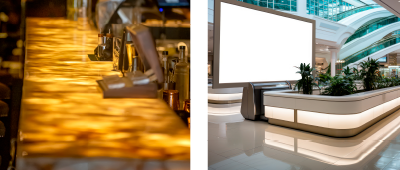 countertop and retail lightig using LED light sheets
