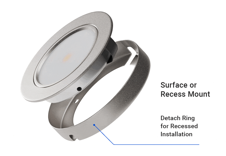 recessed and surface mount LED puck light